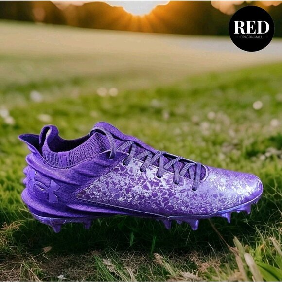 Under Armour Blur 2 MC Suede Purple Football Cleats 3027978-500 - Men's Size 13 - Picture 11 of 14